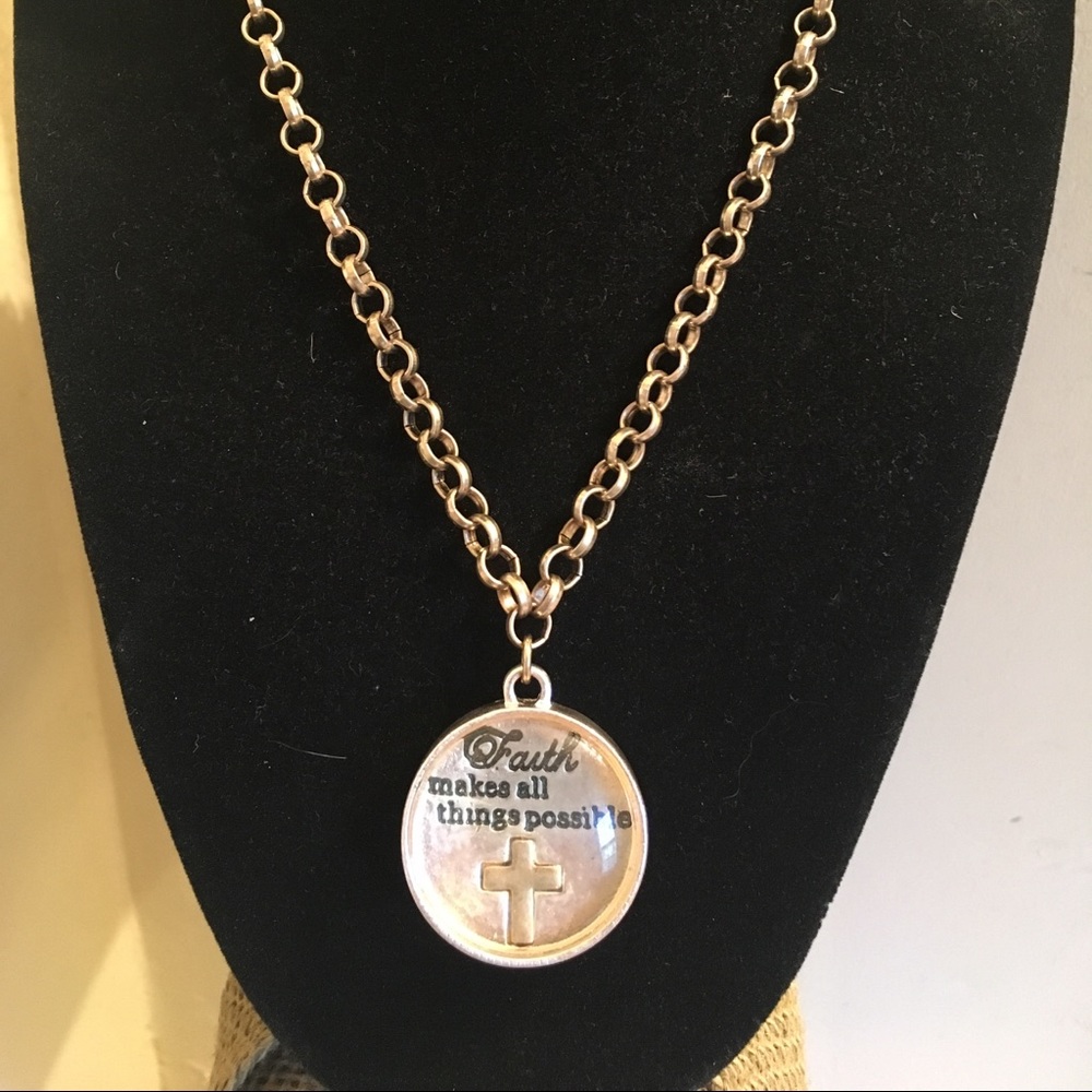 Gold Toned Faith Necklace